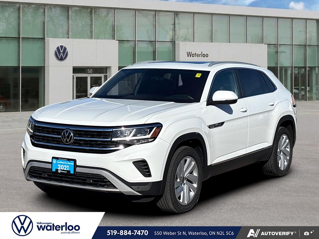 Pure White 2021 Volkswagen Atlas Cross Sport SUV / Crossover All-Wheel Drive Automatic