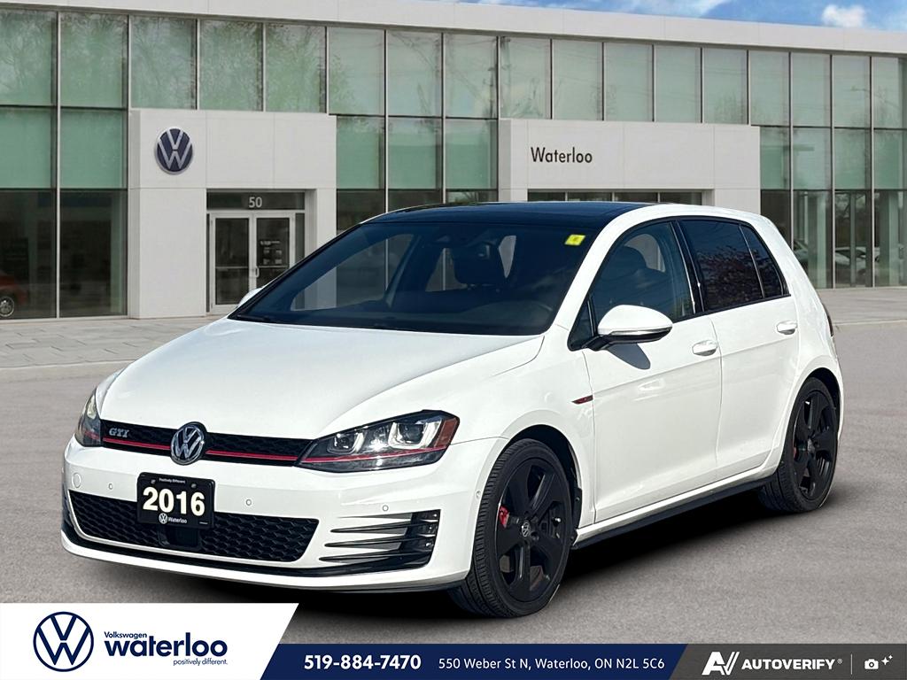 White 2016 Volkswagen Golf GTI Hatchback Front-Wheel Drive