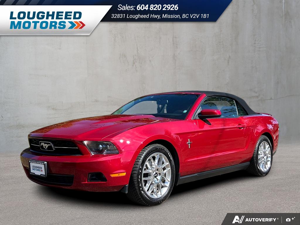Red 2012 Ford Mustang V6 Convertible RWD Convertible Rear-Wheel Drive Automatic