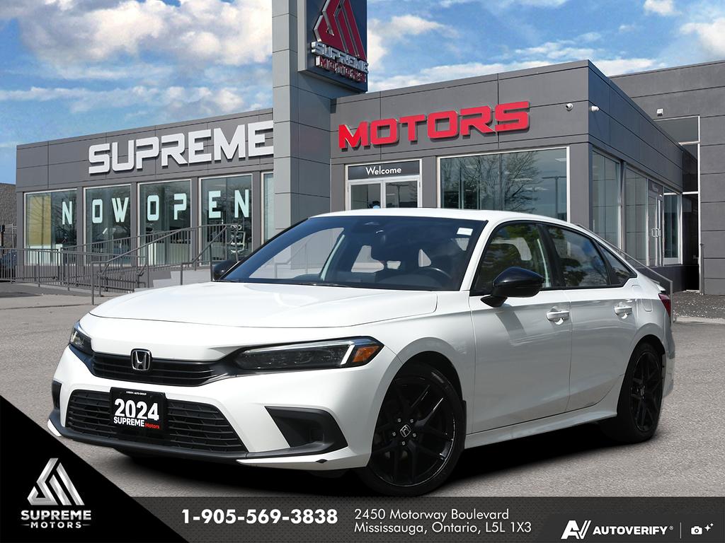 White 2024 Honda Civic Sedan Front-Wheel Drive Continuously Variable Transmission